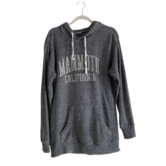 MV Sport Tops - MV Sports Mammoth Gray White Terrycloth Slim Lightweight Hoodie Size Medium
